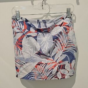 Tropical Leaf Print Skirt